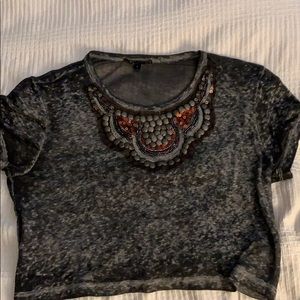 Urban outfitters cropped embellished tee